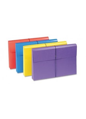 Smead Antimicrobial Expanding Wallet, 2" Expansion, Flap and Cord Closure, Legal Size, Assorted Colors, 4 per Pack (77300)