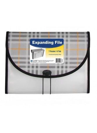 C-Line® Letter 7 Pockets Expanding File with 1-1/2" Expansion, Black