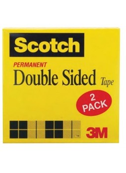 Scotch® Double-Sided Tape, 1/2x900", 1" Core, 2/Pack