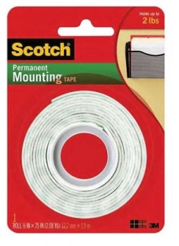 Scotch® Foam Mounting Tape, 1/2"W