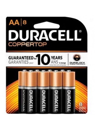 Duracell® Alkaline "AA" Batteries, 8-Pack