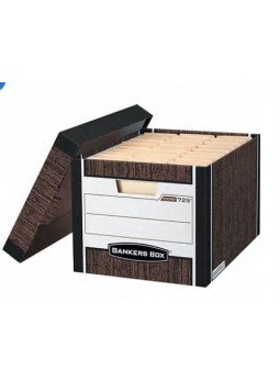 Bankers Box® R-Kive® Heavy-Duty Storage Box Woodgrain, Letter/Legal Size, 12 Pack (725™)