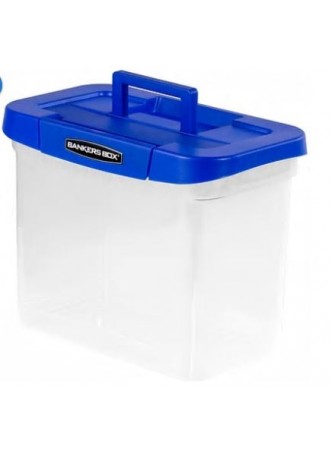 Bankers Box® Heavy-Duty Letter Size Portable Plastic File Box with Top Handle (0086301)