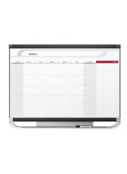 Quartet Prestige® 2 Magnetic Monthly Calendar Board, Total Erase®, Black/Gray Graphite Frame, 4' x 3'
