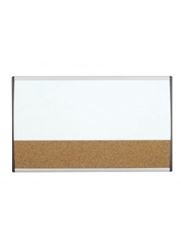 Quartet® Arc™ Cubicle Combination Board, 30" x 18", MagWhiteboard/Cork, Aluminum