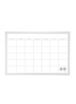 U Brands Magnetic Dry Erase Calendar Board, 20" x 30" White Wood Frame (2075U00-01)