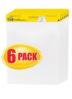 Post-it® Easel Pad, 25" x 30", White, Unruled, 6/Pack, (559VAD6PK)