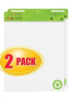 Post-it® Easel Pad, 25" x 30", White, Recycled, 2/Pack, (559RP)