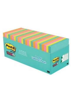 Post-it® Super Sticky Notes, 3" x 3", Miami Collection, 24 Pads/Pack (654-24SSMIA-CP)