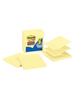 Post-it® Super Sticky Pop-Up Notes, 4" x 4", Canary Yellow, 5 Pads/Pack (R440YWSS)