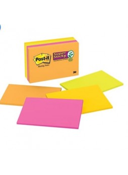 Post-it® Super Sticky Meeting Notes, 6" x 4", Rio De Janeiro Collection, 8 Pads/Pack (6445SSP)