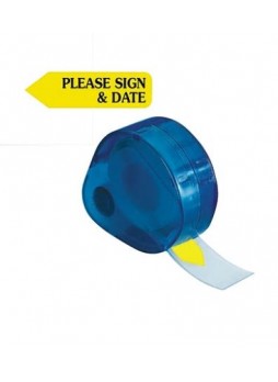 Redi-Tag® Yellow "Please Sign & Date" Flags with Dispenser, Each