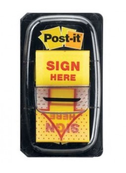 Post-it® 'Sign Here' Message Flags Value Pack, 1" Wide, Yellow, 600 Flags/Pack (680-SH12)