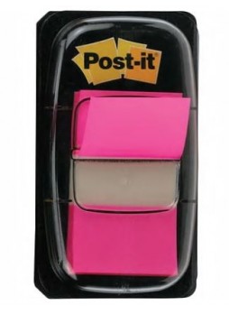 Post-it® 1" Bright Pink Flags with Pop-Up Dispenser, 2 Pack