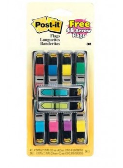 Post-it® Flags Value Pack, 1/2" Wide, Assorted Colors, 280 Flags/Pack plus 48 Arrow Flags (683-VAD1)