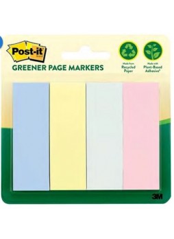 Post-it® Greener Page Markers, 1" x 3", Marseille Collection, 200 Flags/Pack (6714RPA)