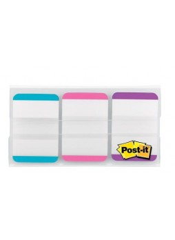 Post-it® 1" Durable Filing Tabs, Blue/Pink/Violet, 66 Tabs/Pack