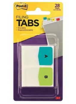 Post-it® Preprinted Letter Tabs, Assorted Colors, 28 Tabs/Pack (686ALPHA)
