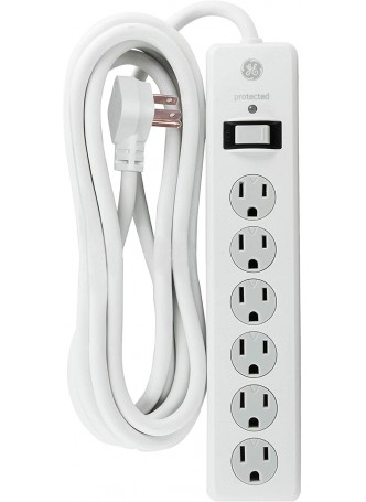 GE 6 Outlet Surge Protector, 10 Ft Extension Cord, Power Strip