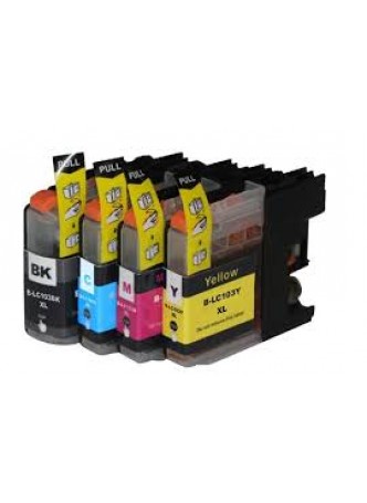 BROTHER LC103Y, Remanufactured Ink Cartridge, Yellow, Each