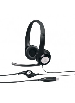 Logitech Padded H390 USB Headset - Stereo - Black, Silver - USB - Wired - 20 Hz - 20 kHz - Over-the-head - Binaural - Circumaural - 8 ft Cable - Noise Cancelling Microphone