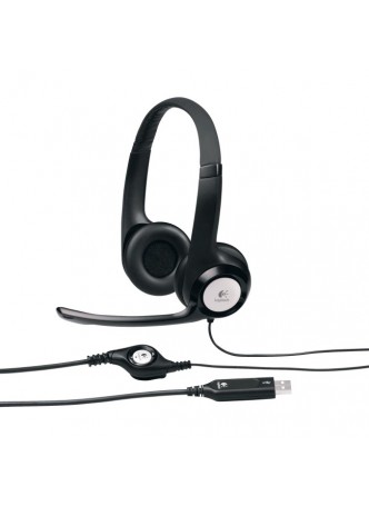 Logitech Padded H390 USB Headset - Stereo - Black, Silver - USB - Wired - 20 Hz - 20 kHz - Over-the-head - Binaural - Circumaural - 8 ft Cable - Noise Cancelling Microphone