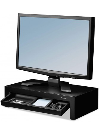 Fellowes Adjustable Monitor Riser with Storage Tray, 16 x 9 3/8 x 6, Black Pearl (8038101)