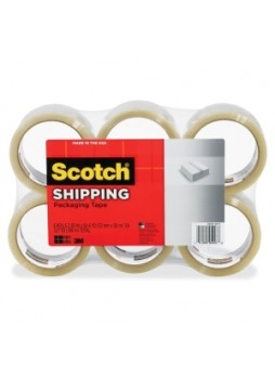Scotch 3350xW6 Light-Duty Box Sealing Packaging tape, 2.83"x 54.6 yd - 3" core, clear, Pack of 6