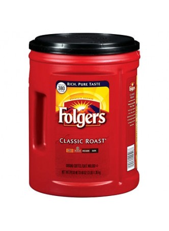 Folgers® Coffee, Classic Roast, 48 Oz. Canister, Each