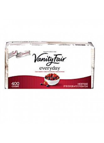 Vanity Fair® Everyday Napkins, 2 Ply, 13" x 12 3/4", White, 400 Sheets