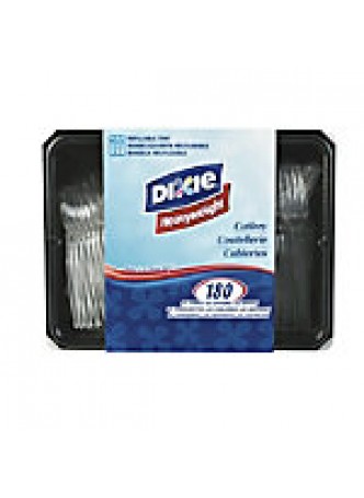  Dixie® Heavyweight Plastic Variety Cutlery, Clear, Box Of 180- 358981