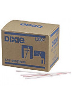 Dixie® Stir Sticks, White/Red, Box Of 1,000 - 592394