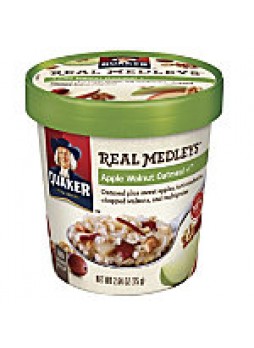 Quaker® Real Medleys Apple Walnut Oatmeal, 2.46 Oz, Pack Of 12 - 627659