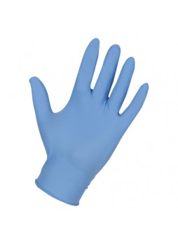 Nitrile Gloves, Large Size - Light Blue - Nitrile - Puncture Resistant, Textured, Powder-free - 100 / Box - gjo15366