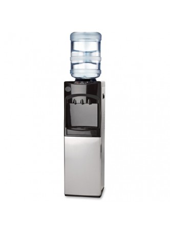 Water dispenser, 5.28 gal - Stainless Steel, ABS Plastic - 39.4" x 12.5" x 13" - Black - gjo22552