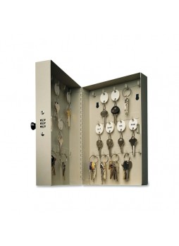 Key cabinet, 7.8" x 3.3" x 11.5" - Security Lock - Putty - Steel - Recycled - No - mmf201202889