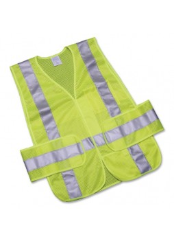 Safety Vest, Universal Size - Polyester Mesh - 1 Each - Orange, Lime Silver - nsn5984875