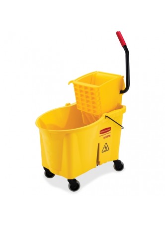 Janitorial Cart, Plastic, Steel - 17" Width x 24" Depth x 38" Height - Yellow - rcp618688yel
