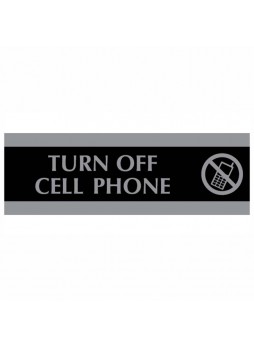 Turn Off Cell Phone - 9" Width x 3" Height - Black - uss4759
