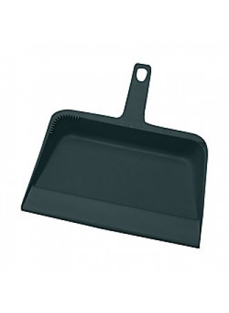 Genuine Joe Heavy-duty Plastic Lobby Dust Pan, 12" x 32", Black, each