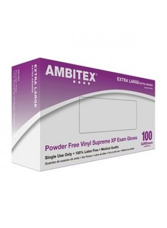 Tradex International Powder-Free Stretch Vinyl Exam Gloves, Medium, White, Box Of 100