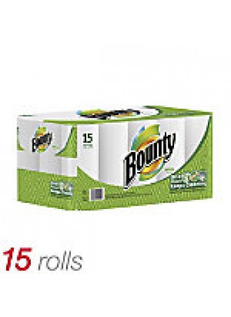 Bounty Paper Towels, 2-Ply, 48 Sheets Per Roll, Case Of 15 Rolls - 573306