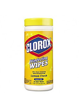 Clorox® Disinfecting Wipes, Lemon Fresh, 35 Wipes Per Canister, Case Of 12 Canisters