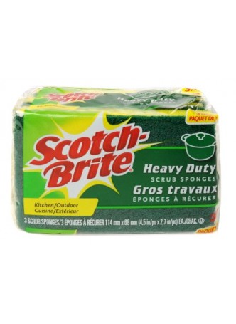 Scotch-Brite™ Scrub Sponges, Green/Yellow, Pack Of 3
