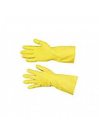 Yellow Flock-Lined Gloves, Large