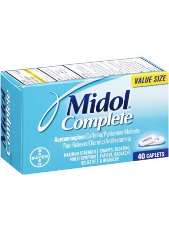 Midol, Acetaminophen, Multi Symptom relief, Caps