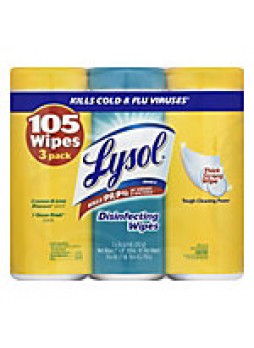 Lysol Disinfectant Wipes, Lemon And Ocean, 35 Wipes Per Carton, Pack Of 3 Cartons