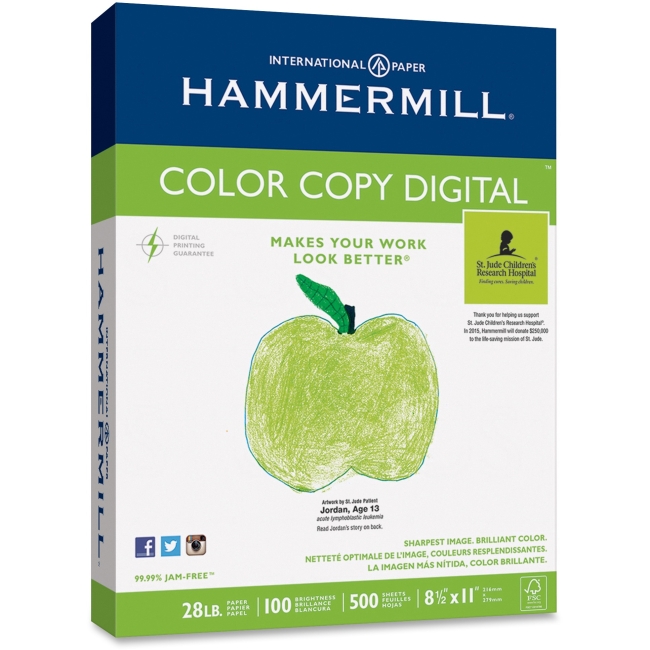 Hammermill Color Copy Digital Cover Stock 80 lbs. 11 x 17 White 250 Sheets